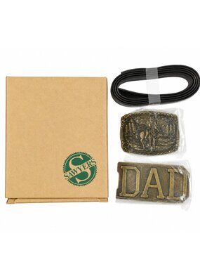 NOS Vintage Sawyers Belt Set Never Worn DAD Western Theme Buckles Avon